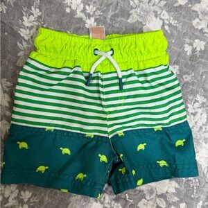 Cat & Jack Lime Green Striped Turtle Shorts
